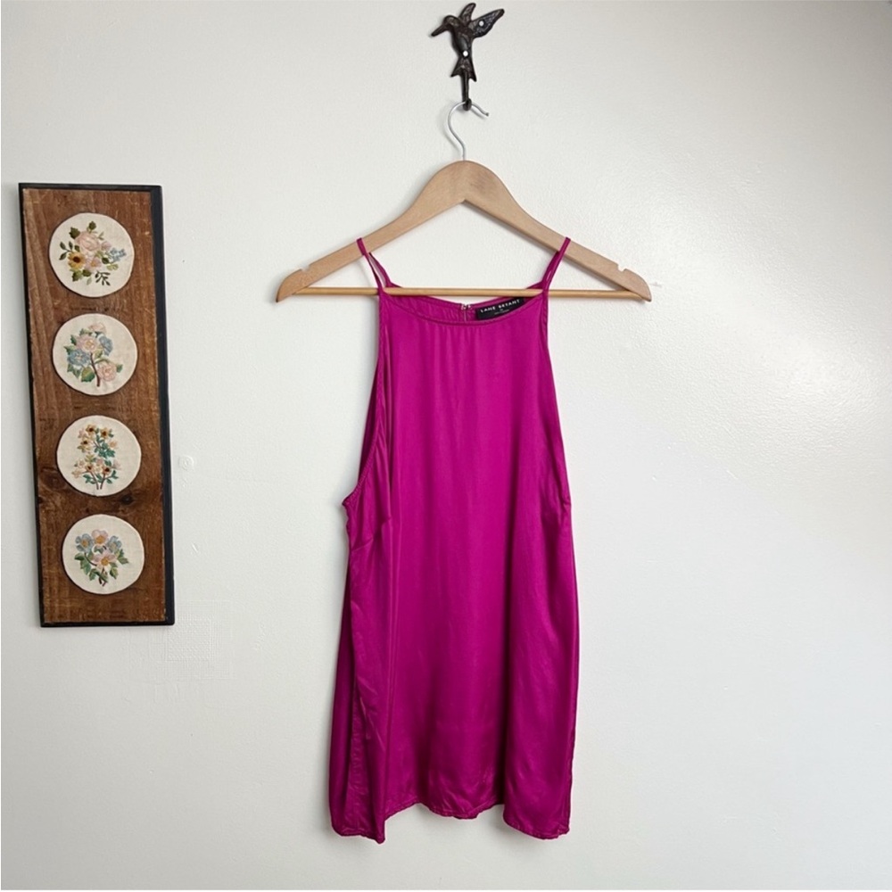 Lane Bryant Satin Fuchsia Sleeveless Blouse size 14